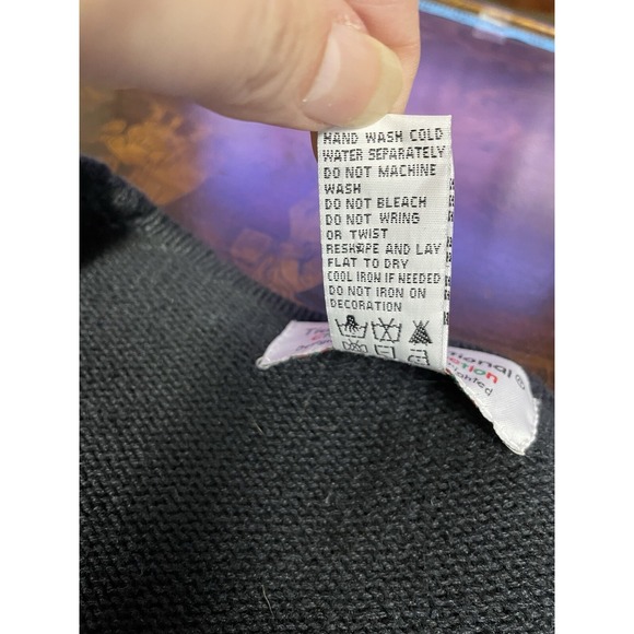 VTG Tiara International Christmas Gay Cardinal Zip Cardigan Black Red Sequin XL - Picture 6 of 12